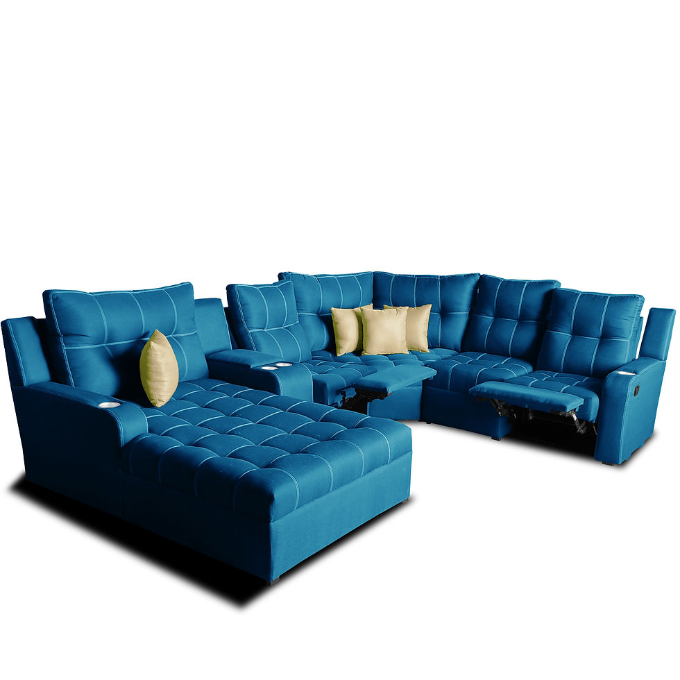 Miniatura: Sala Toronto c/ Chaise Extra Ancho/ 02 reclinables/ Tela Michell Navy // ENTREGA