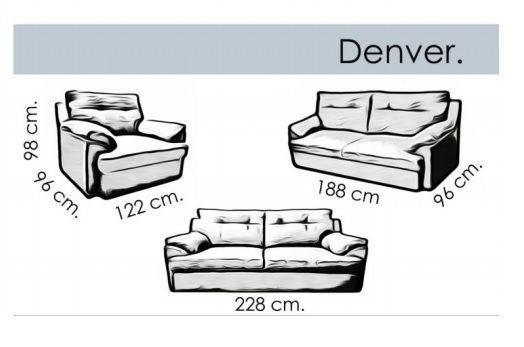 Miniatura: Sala Denver ( Sofá, Loveseat y sillón) Tela Michel Azul