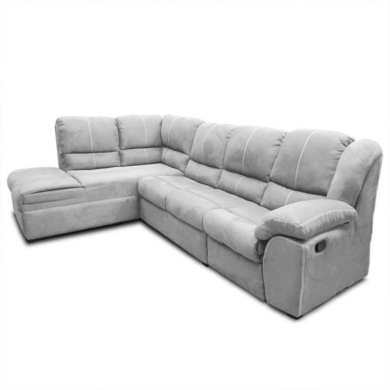 Miniatura: Sala Aria con Chaise Izquierdo y reclinable der. Suede Gris