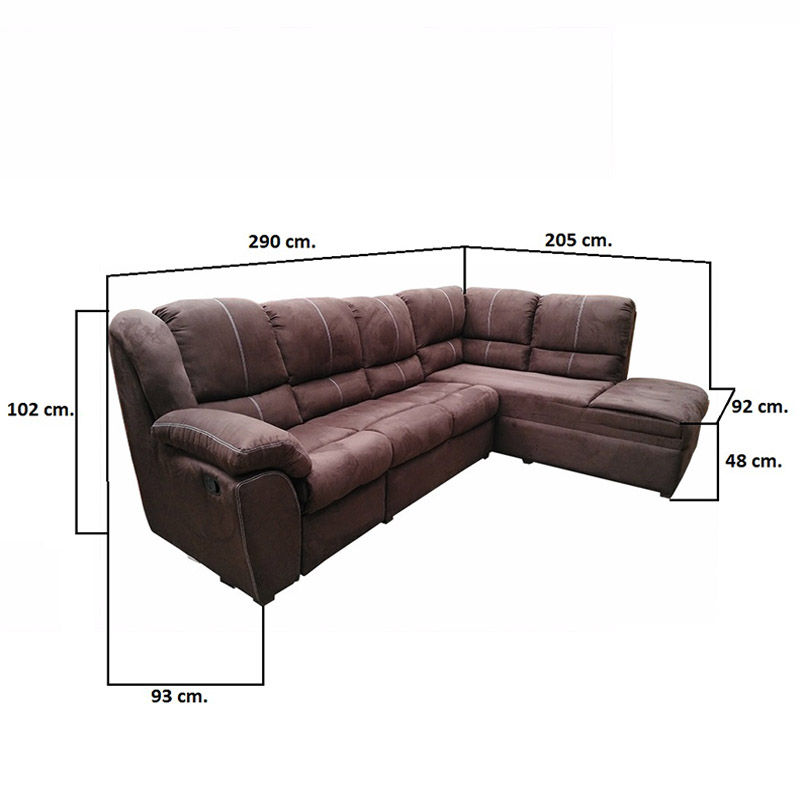 Miniatura: Sala Aria con Chaise Izquierdo y reclinable der. Suede Gris