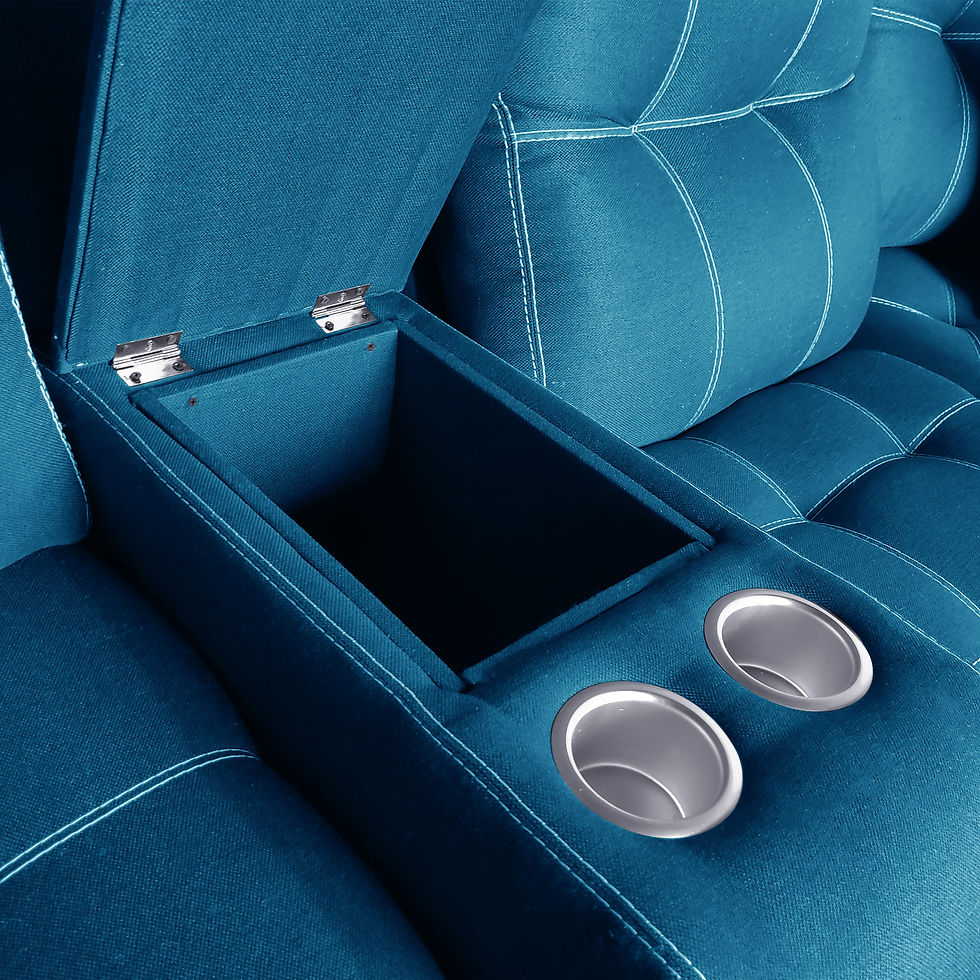 Miniatura: Sala Toronto c/ Chaise Extra Ancho/ 02 reclinables/ Tela Michell Navy // ENTREGA