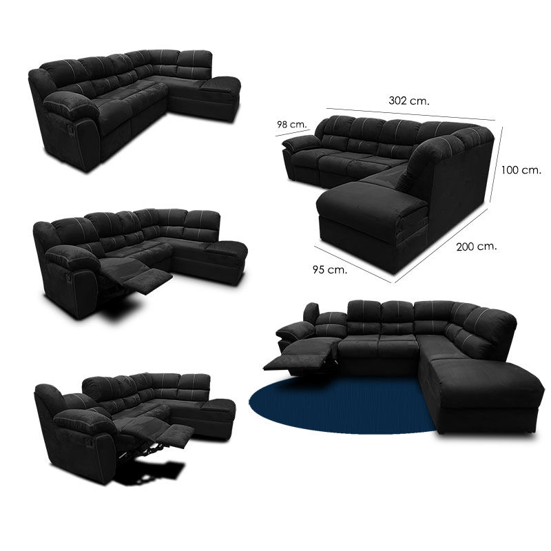 Miniatura: Sala Aria con Chaise derecho y sofá con reclinable