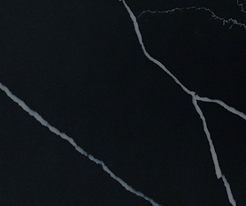 Marquina Midnight slab with black color and white accent