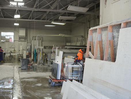 Inside of Summit Stoneworks countertop business