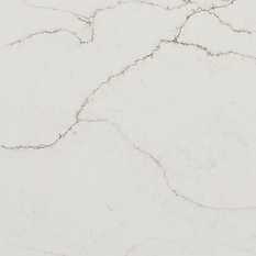 Calacatta Prado slab with white color and brown accent