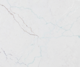 Calacatta Miraggio Seaglass  slab with white color and blue, brown, gray, green, and white accents