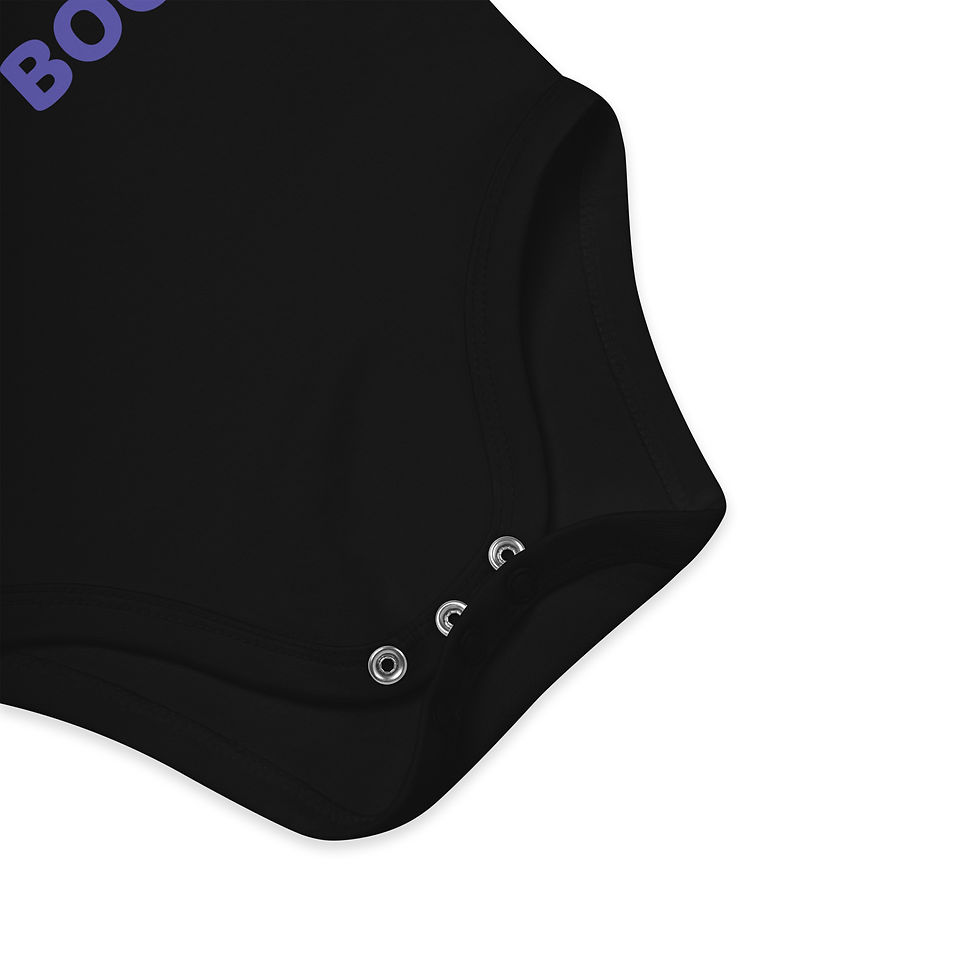Thumbnail: Popper detail for Organic Cotton Baby Grow - Colour  - Black