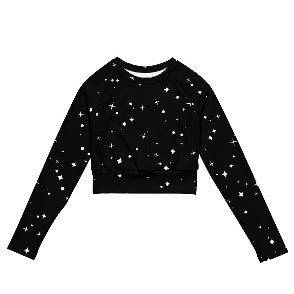 Thumbnail: Front - Women's Long-Sleeve Sports Crop Top - She's Shining