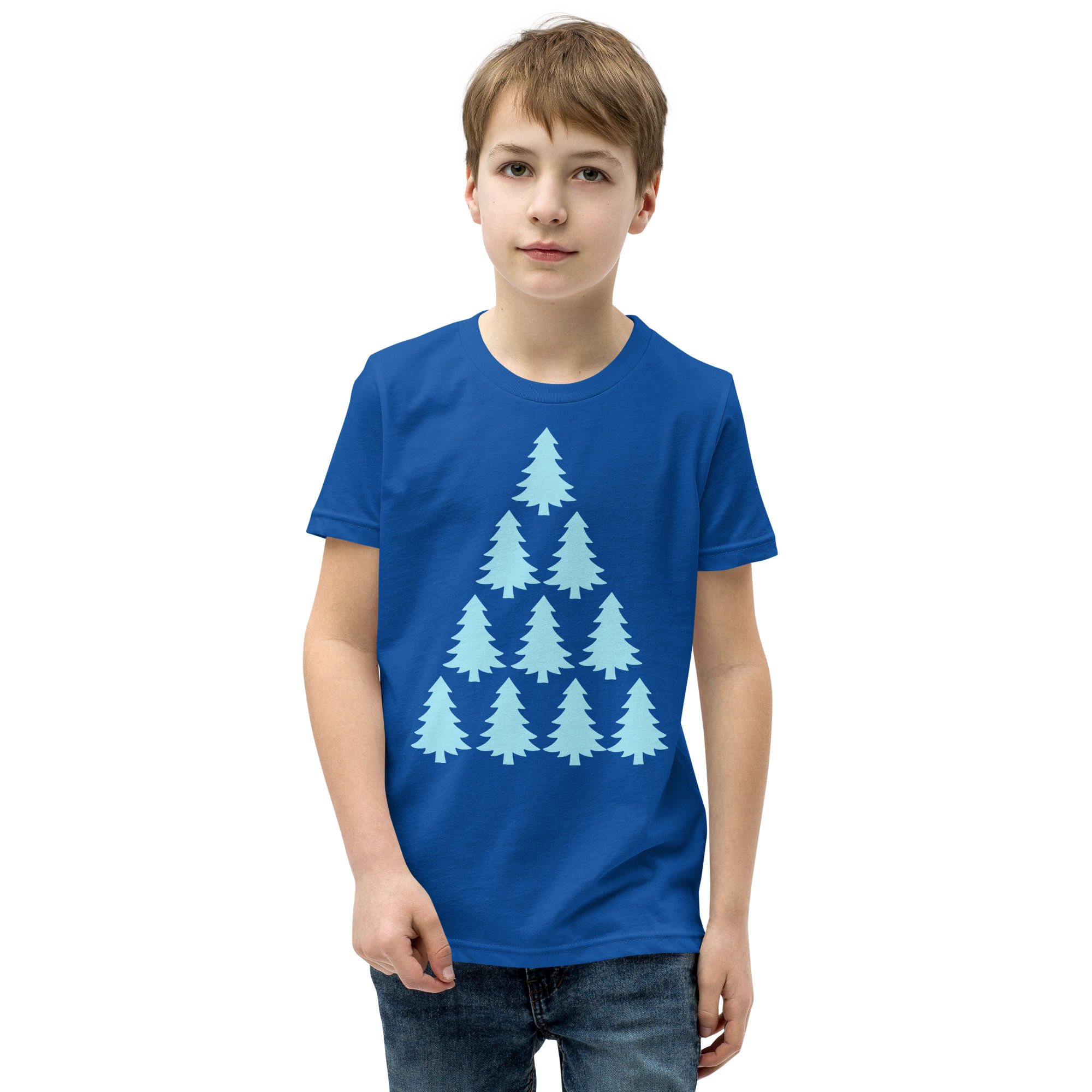 Christmas Tree T-Shirt for Youths - Blizzard Blue