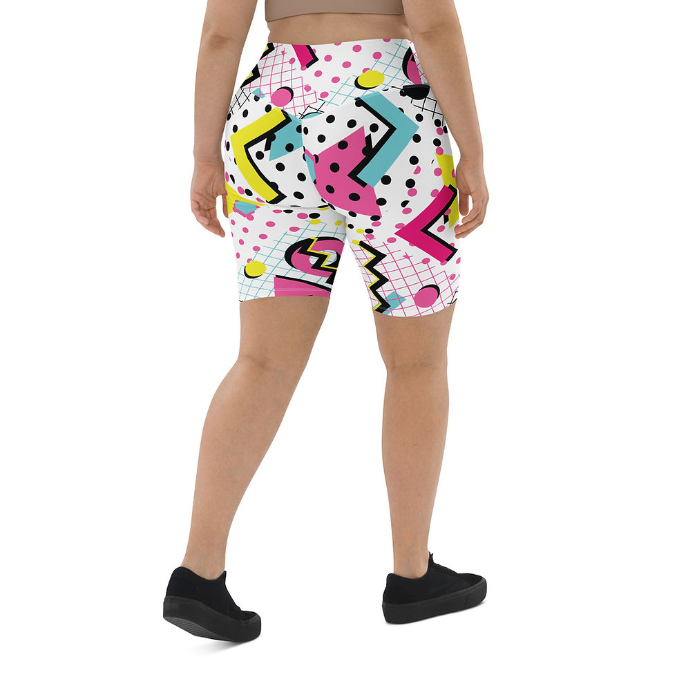 Thumbnail: Plus size Model back  - Women's Biker Shorts - Art Attack 2
