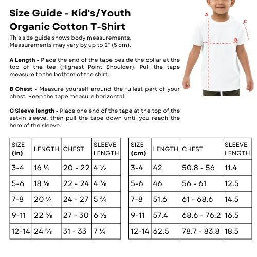 Thumbnail: Size Guide - Kids/ Youth Organic Cotton Mini Creator Tee