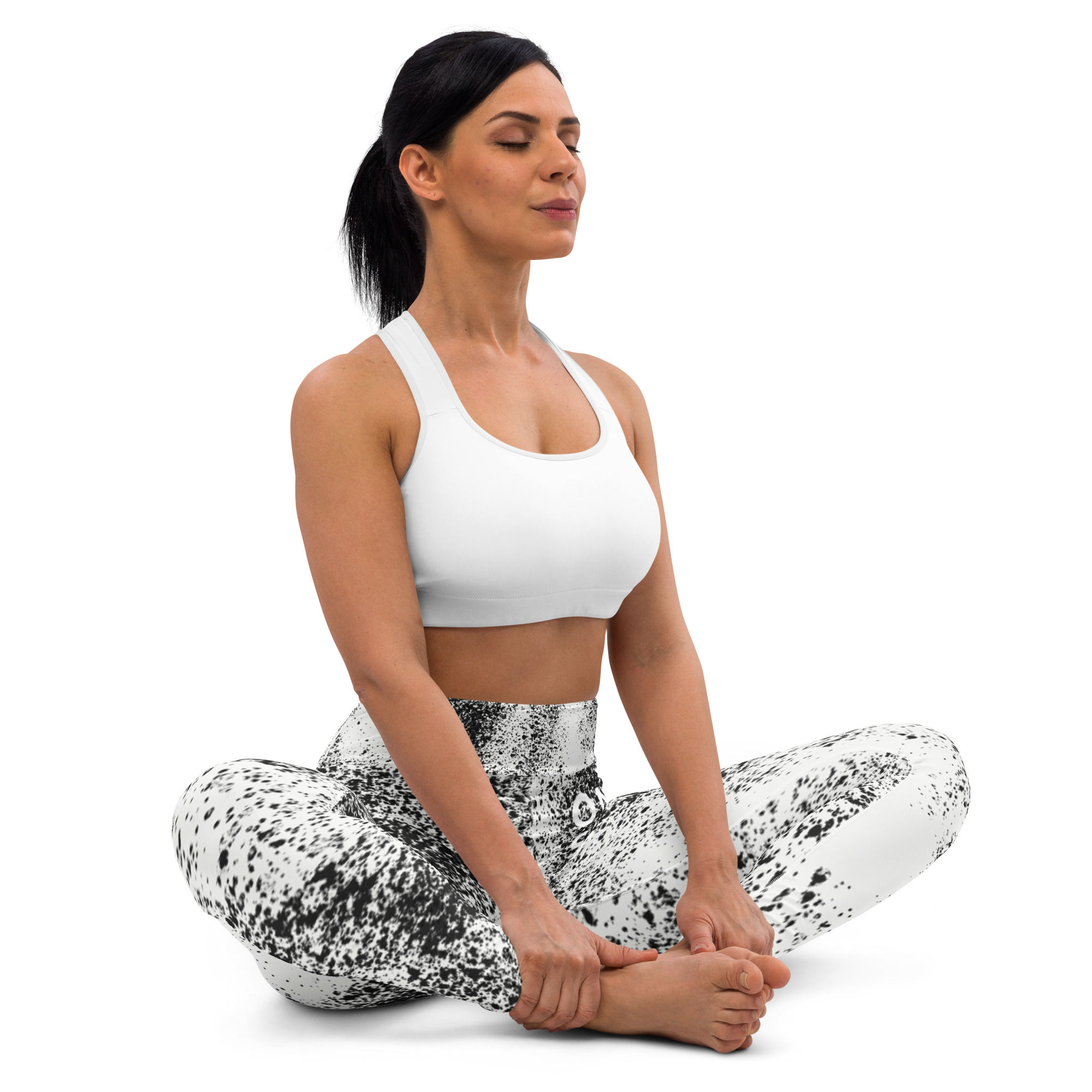 Women's Yoga Leggings - Speckled Paint Effect