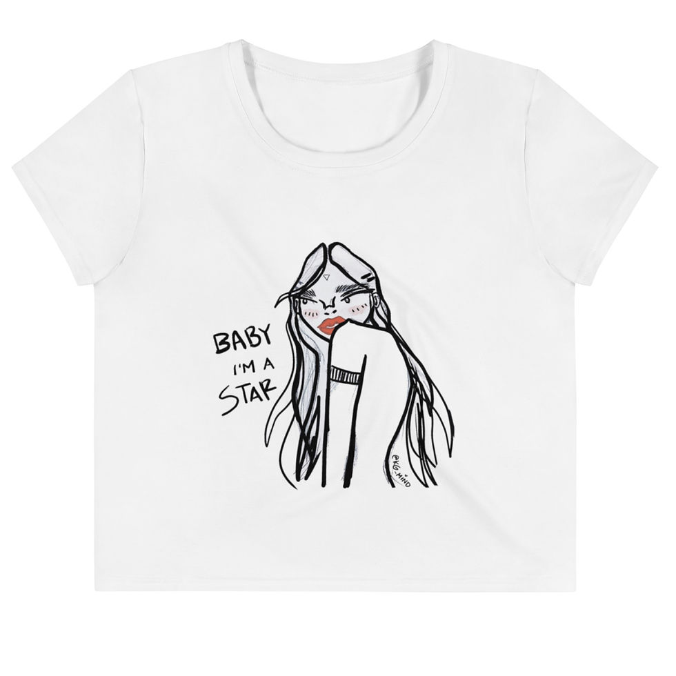 Thumbnail: Crop T-Shirt - Baby I'm a Star - Art by KG_Mind