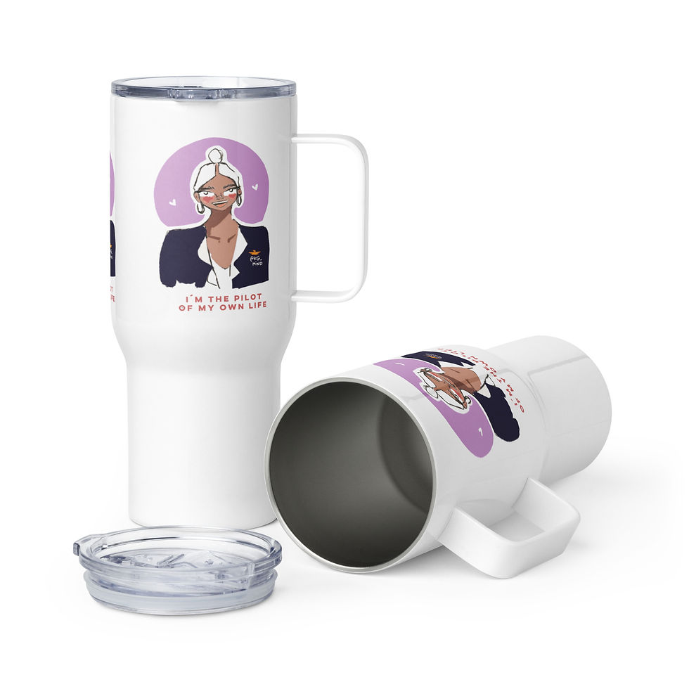 Open Lid -  I am the Pilot - Travel Mug with a Handle