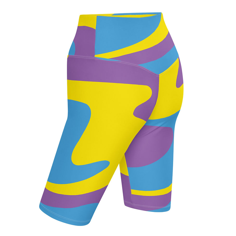 Thumbnail: Back Left - Women's Biker Shorts - Art Attack