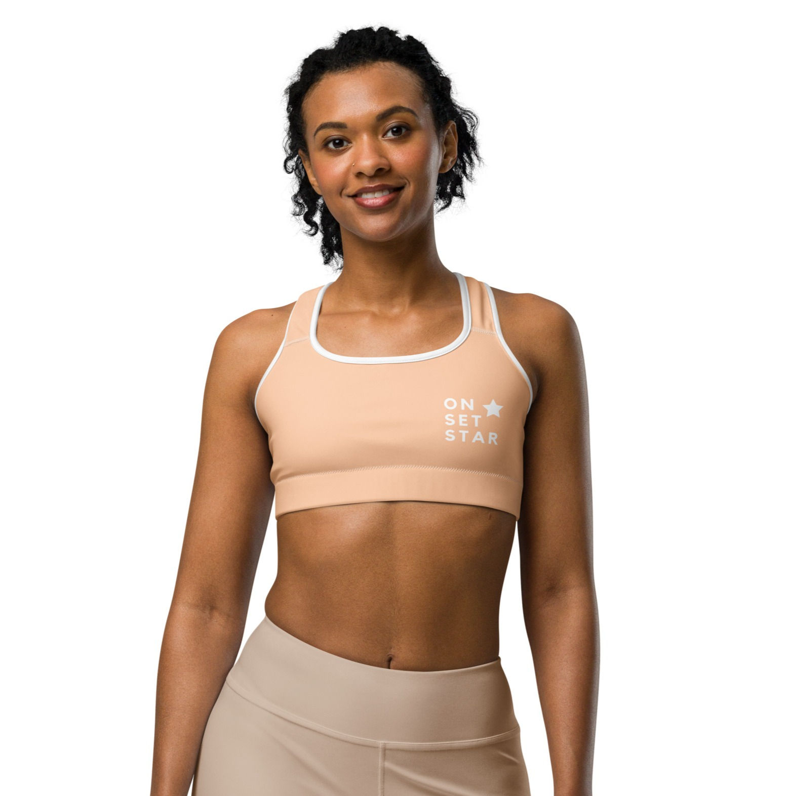 Front - Model Style - Sports Bra in Blue