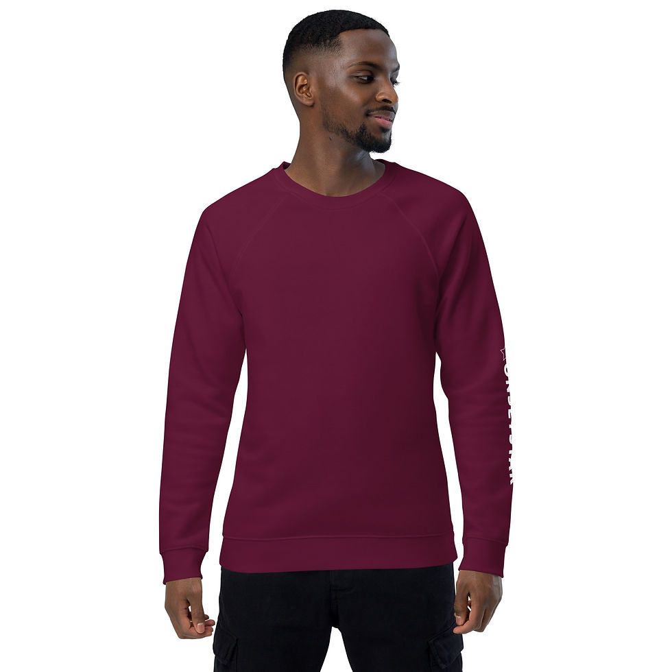 Thumbnail: Model Style 1 - Cotton Raglan Sweatshirt in Burgundy