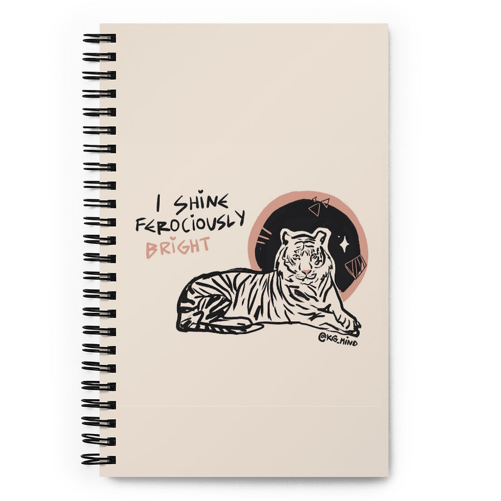 Thumbnail: Spiral Notebook- Bright White Tiger - Art by KG_Mind