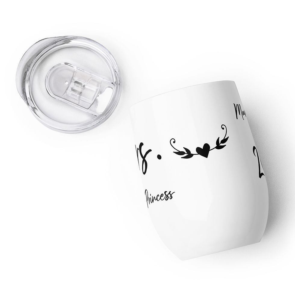 Thumbnail: Lid - Mrs. Fairytale Princess Wedding Gift - Wine tumbler