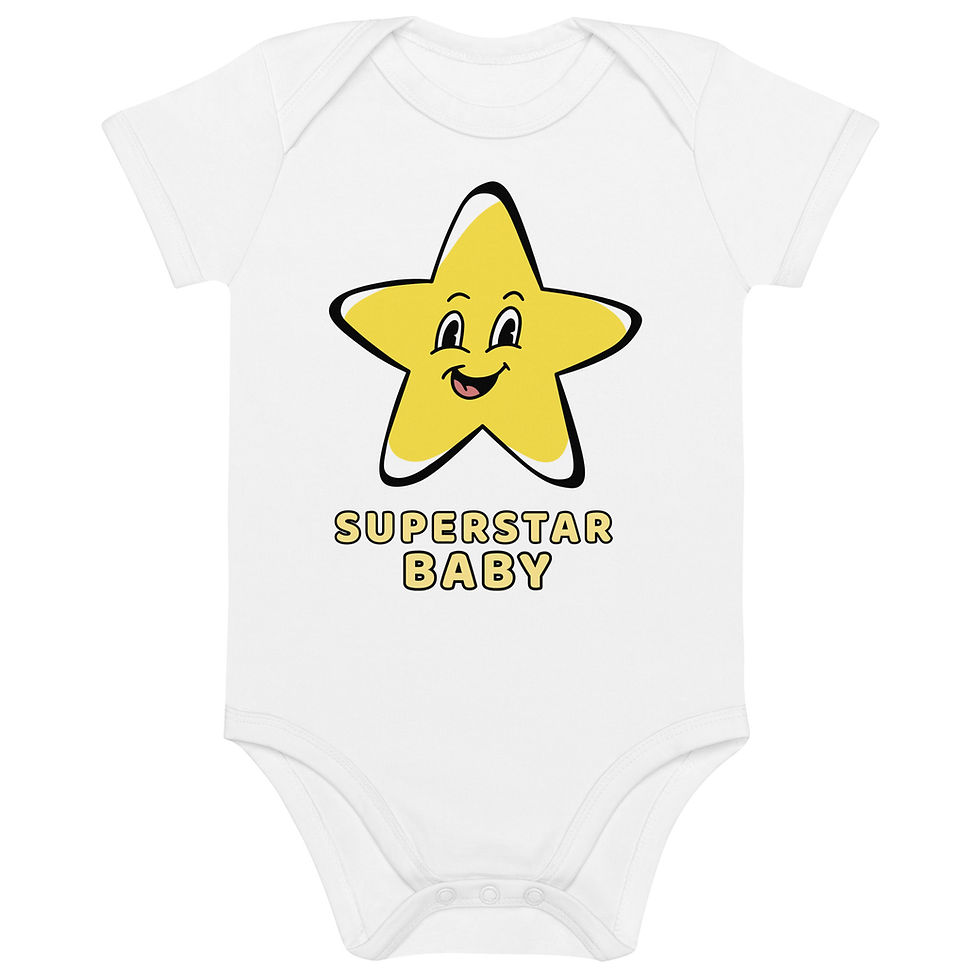 Thumbnail: Superstar Baby - Organic Cotton Baby Grow - colour - white