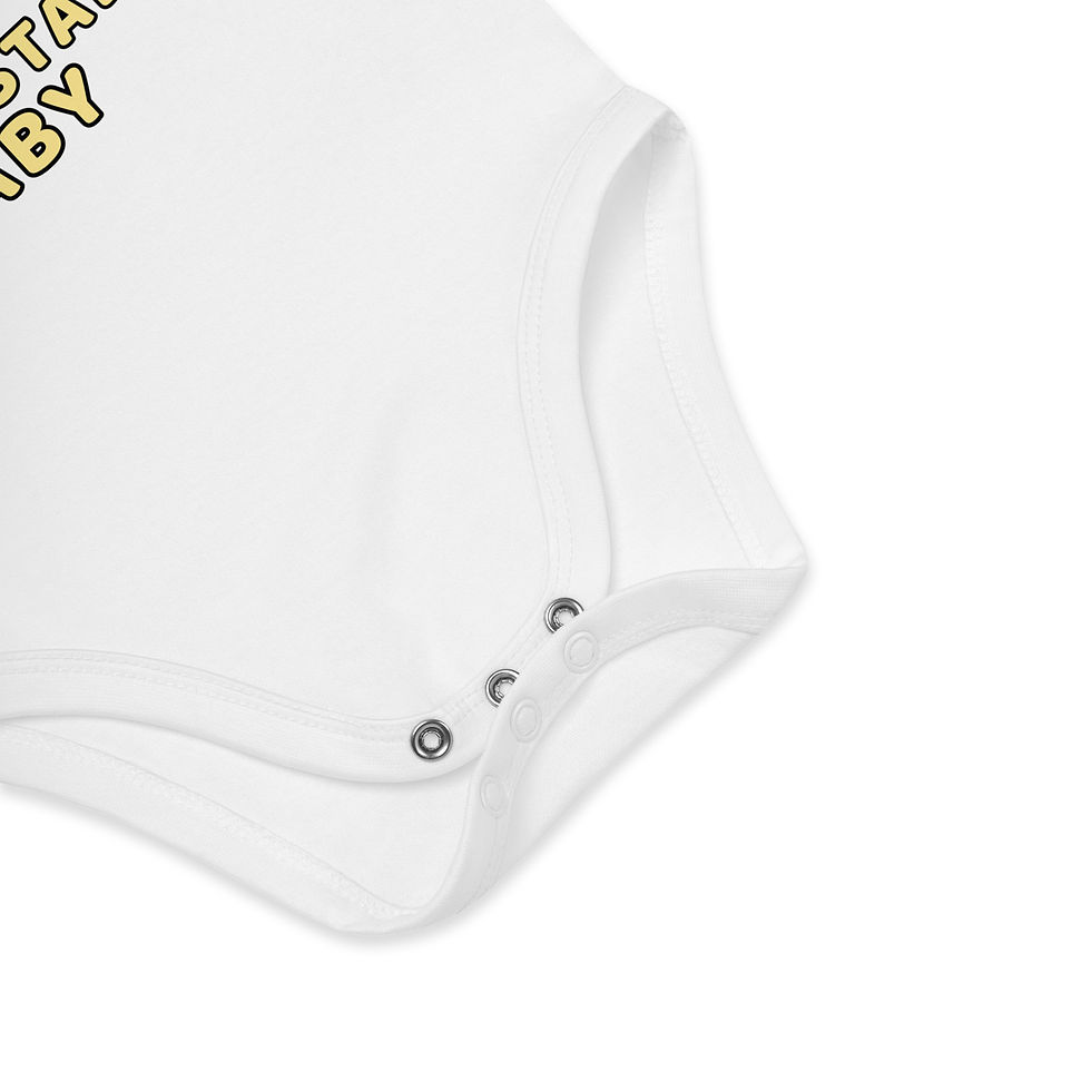 Thumbnail: Popper detail for Organic Cotton Baby Grow - Colour  - White
