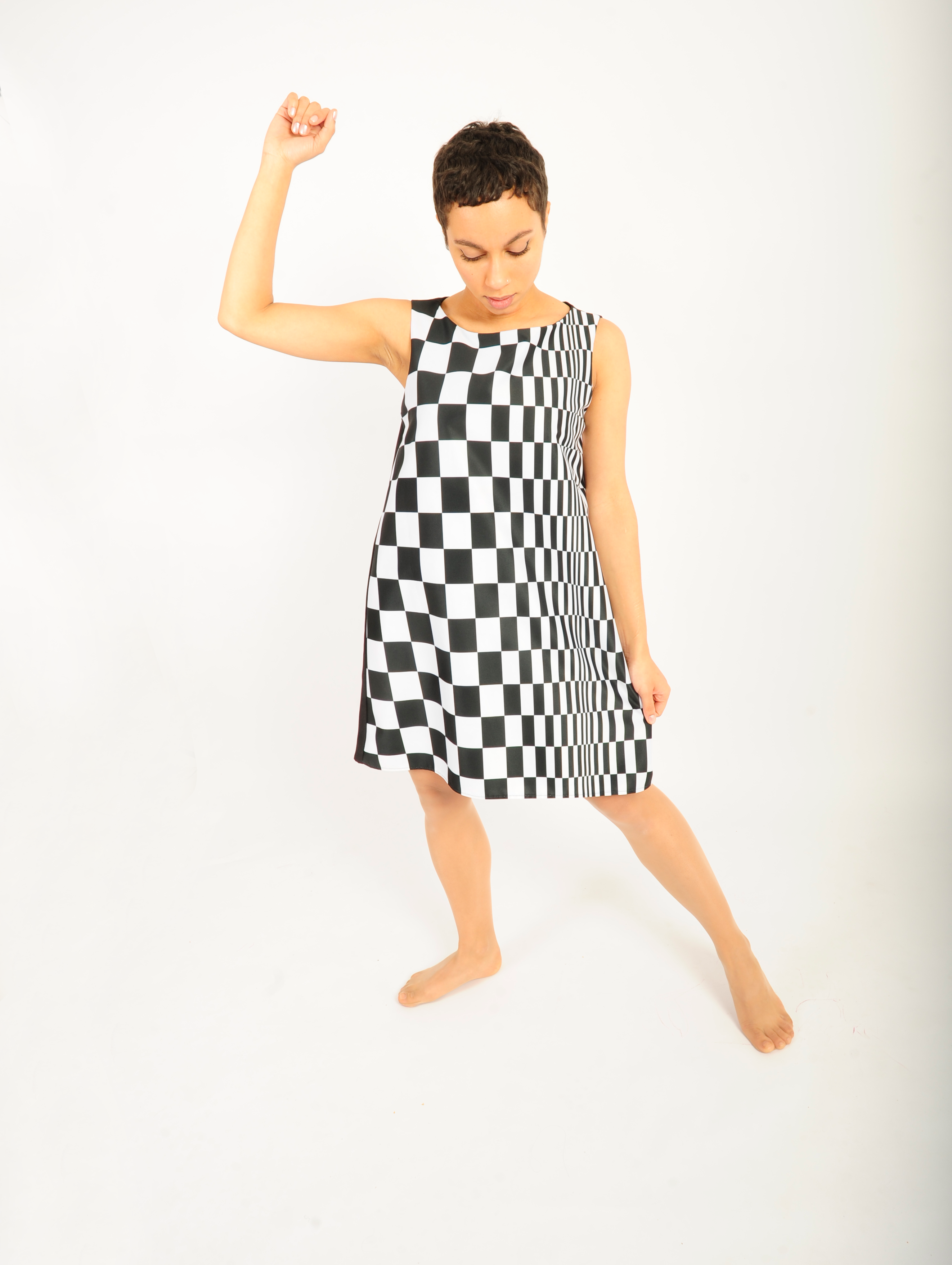 robe OpArt échec et mat inspiration Bridget Riley