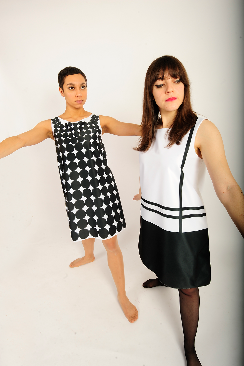 Miniature : robe sixties inspiration Paco Rabanne / Paco Rabanne inspired dress black/white