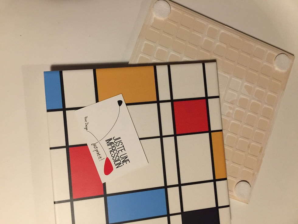 Miniature : dessous de plat en faïence imprimée Mondrian