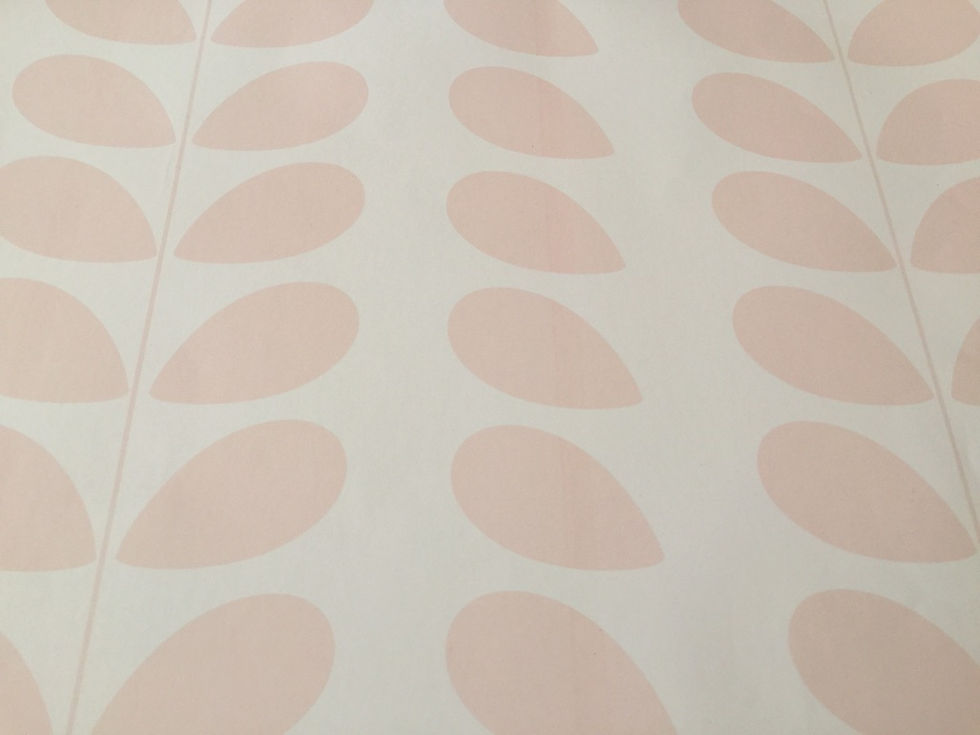 Thumbnail: Papier peint rétro/vintage pétales roses inspiration Orla Kiely