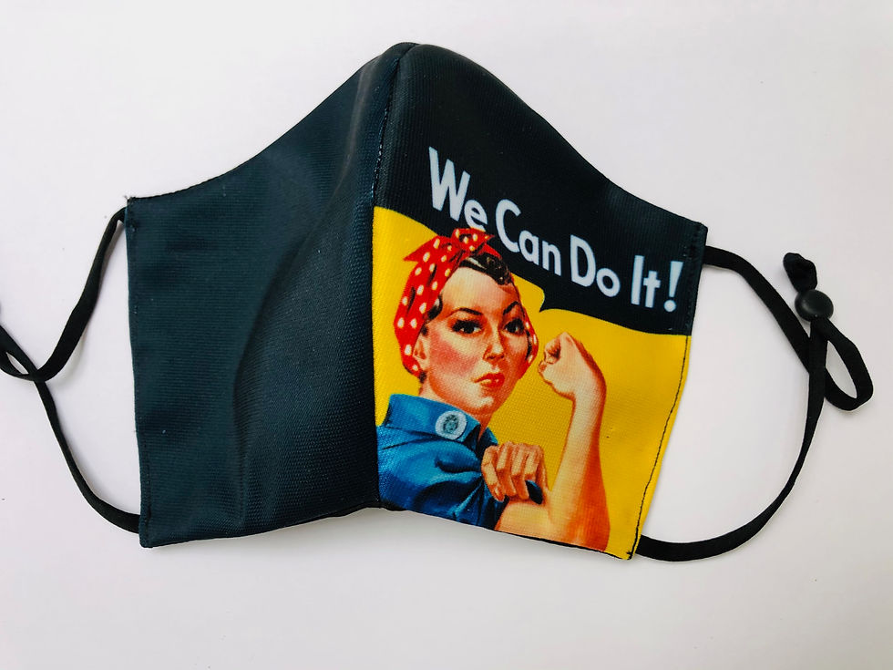 Thumbnail: Masque tissu imprimé "We can do it !"