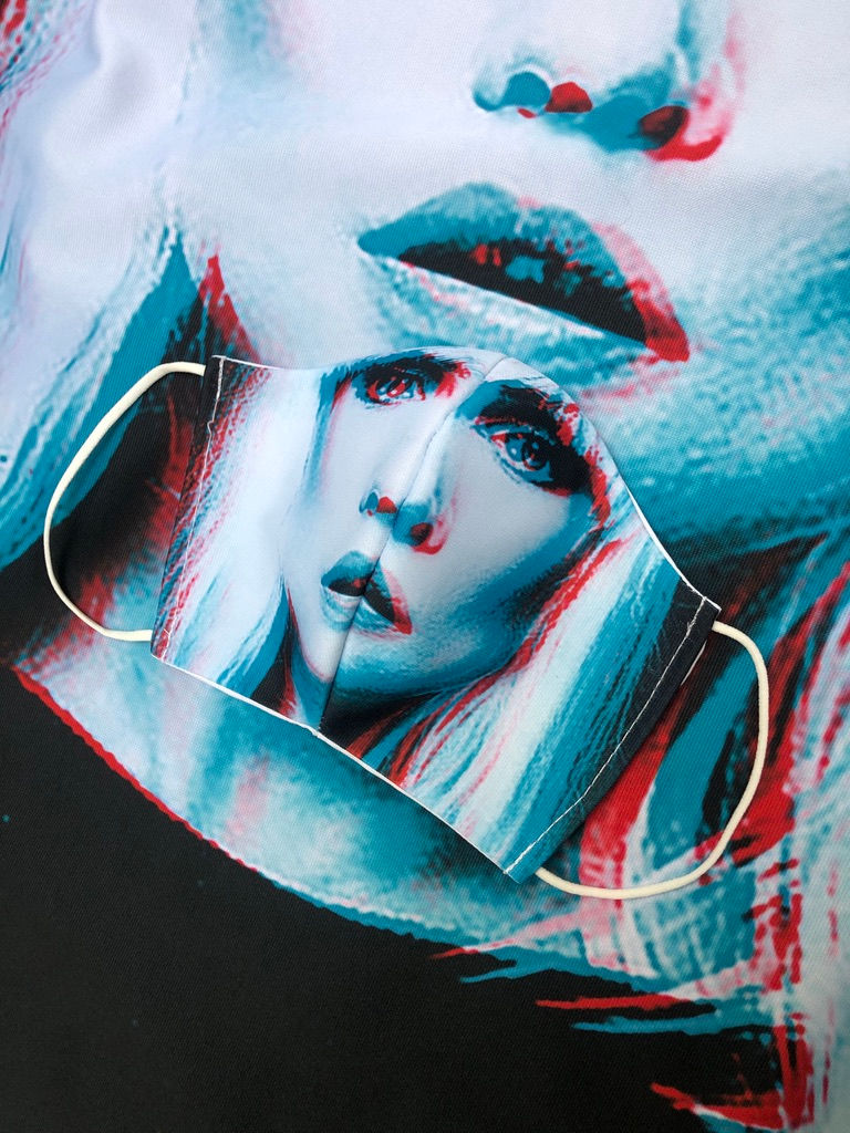 Thumbnail: Masque unique iconique Debbie Harry / Blondie in blue
