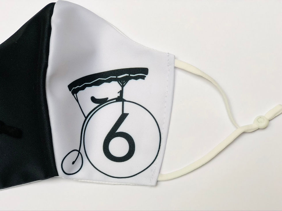 Thumbnail: Masque tissu design graphique #6 The Prisoner version 1