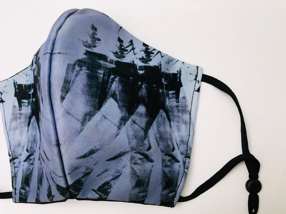 Thumbnail: Masque tissu imprimé extrait Triple Elvis façon Andy Warhol