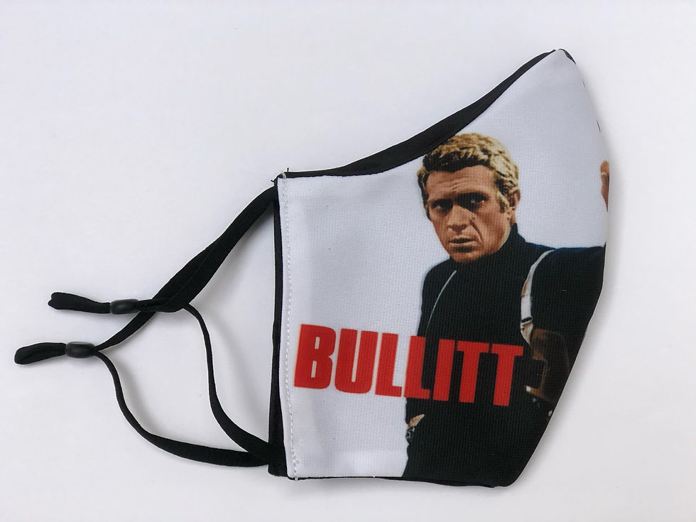 Thumbnail: Masque tissu imprimé Steeve McQueen Bullitt