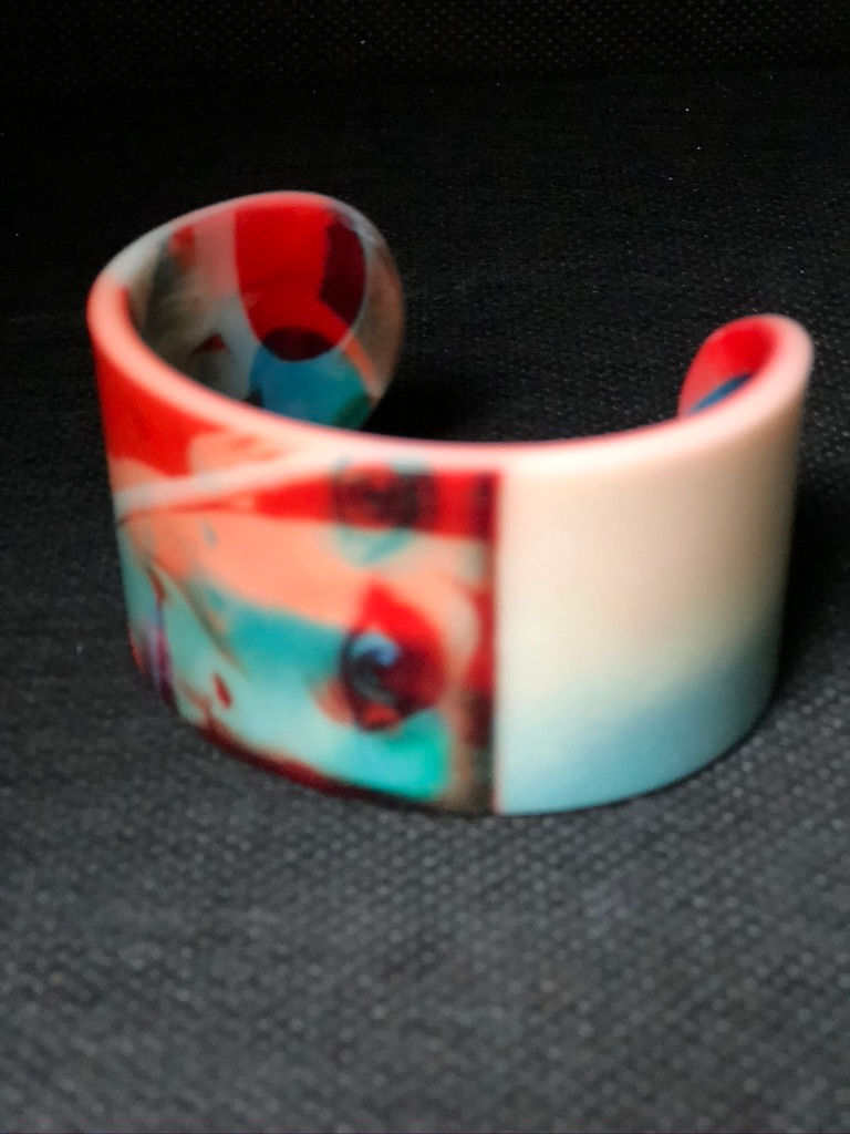 Miniature : bracelet manchette Audrey Hepburn 3D orange