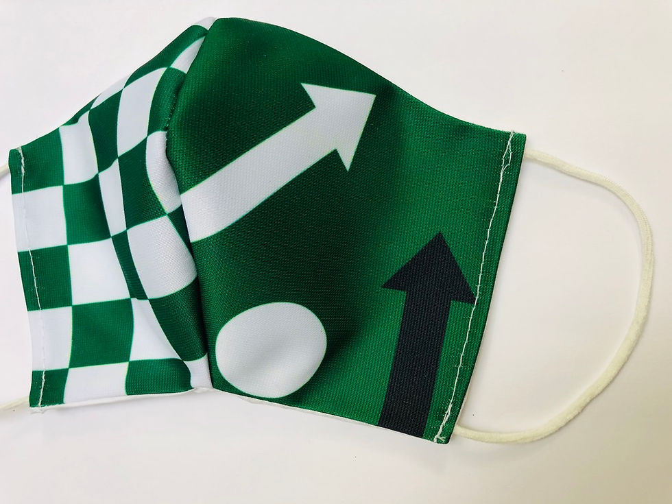 Thumbnail: Masque tissu design graphique /inspiration Le Mans Classic version 2 /