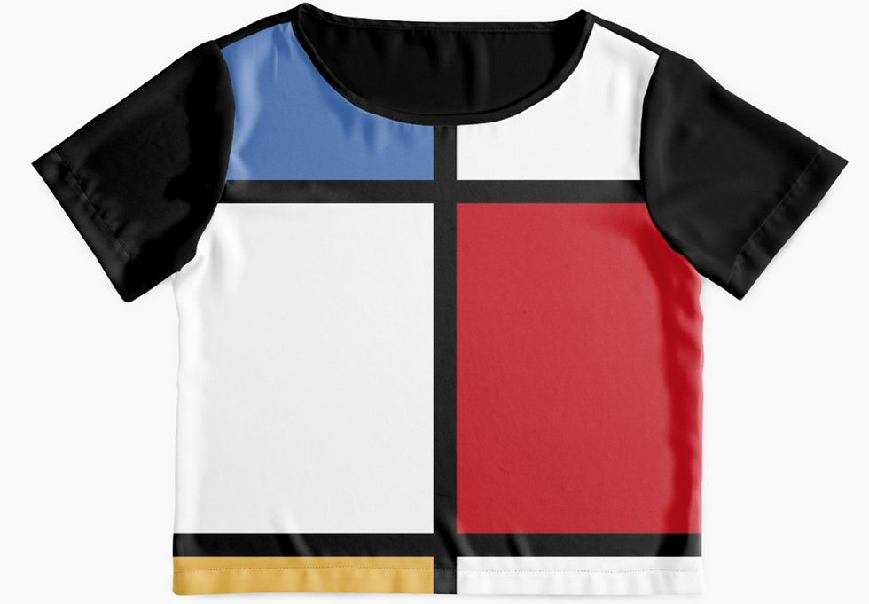 Thumbnail: Top mousseline imprimé inspiration Mondrian