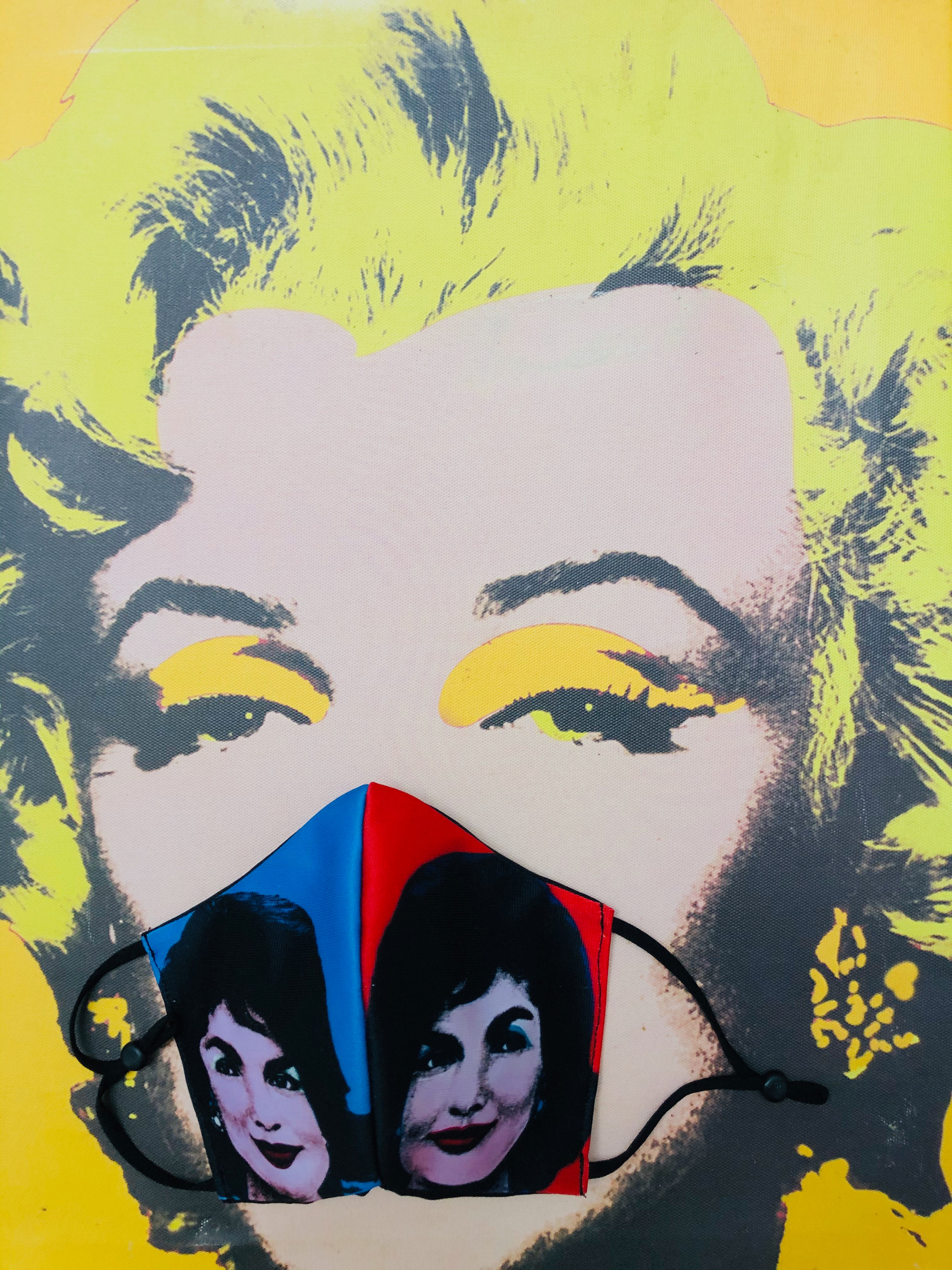 Masque tissu imprimé Jackie Kennedy façon Andy Warhol / Pop Art