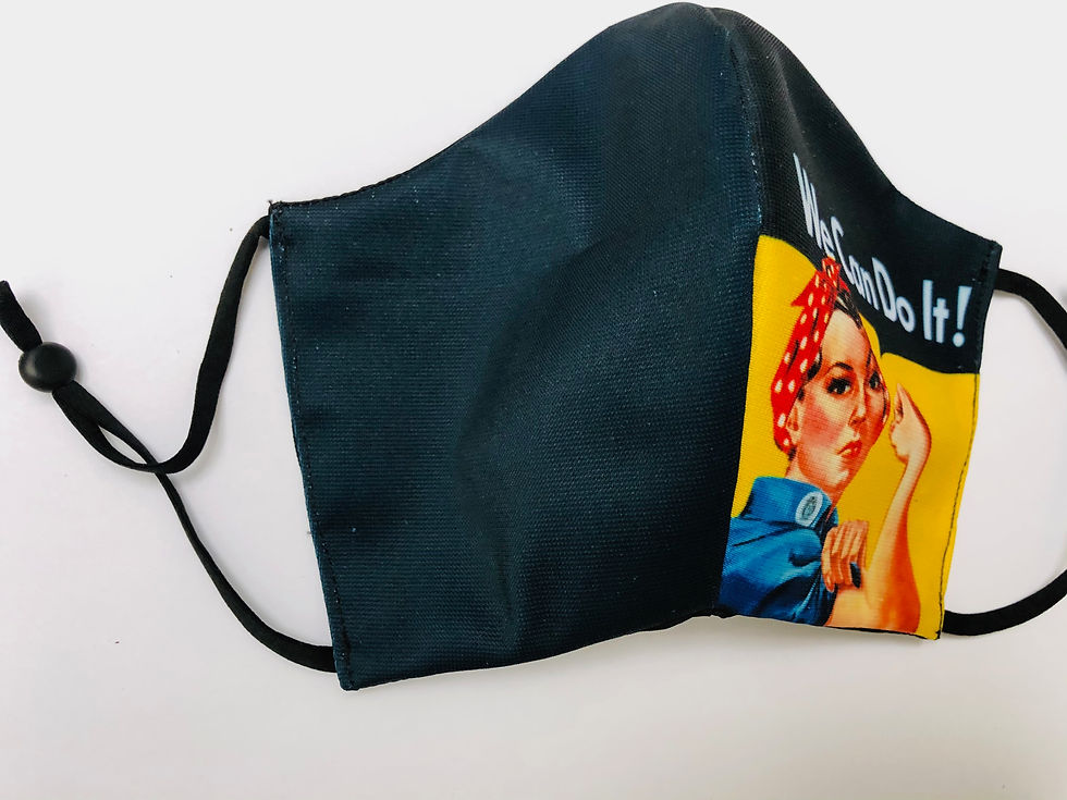 Thumbnail: Masque tissu imprimé "We can do it !"