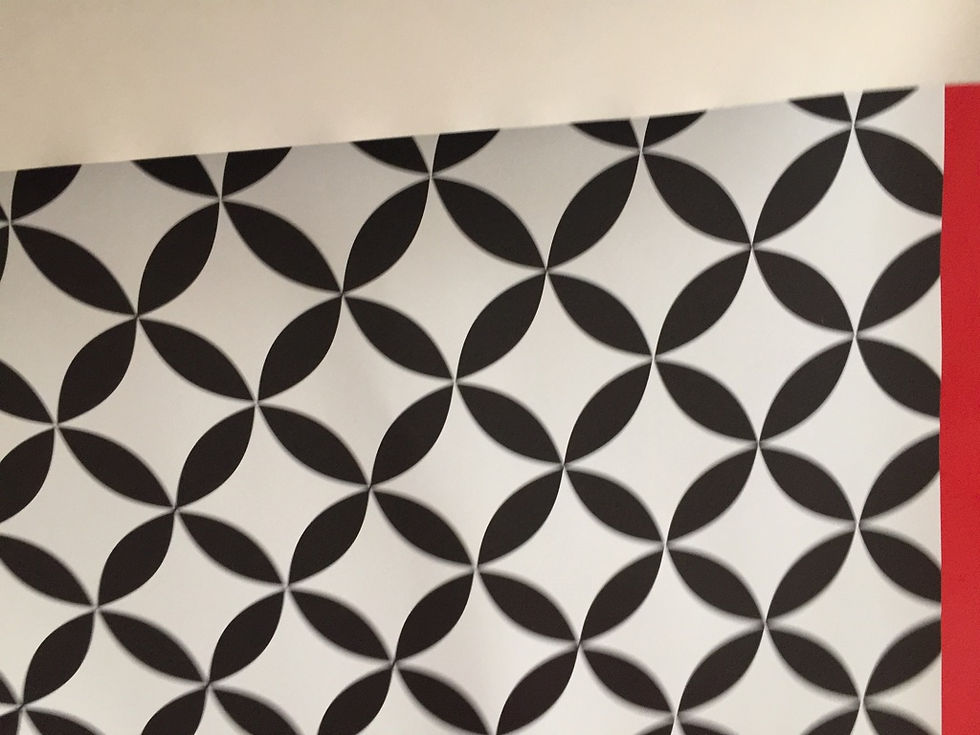 Thumbnail: Papier peint rétro/vintage scandinave noir & blanc