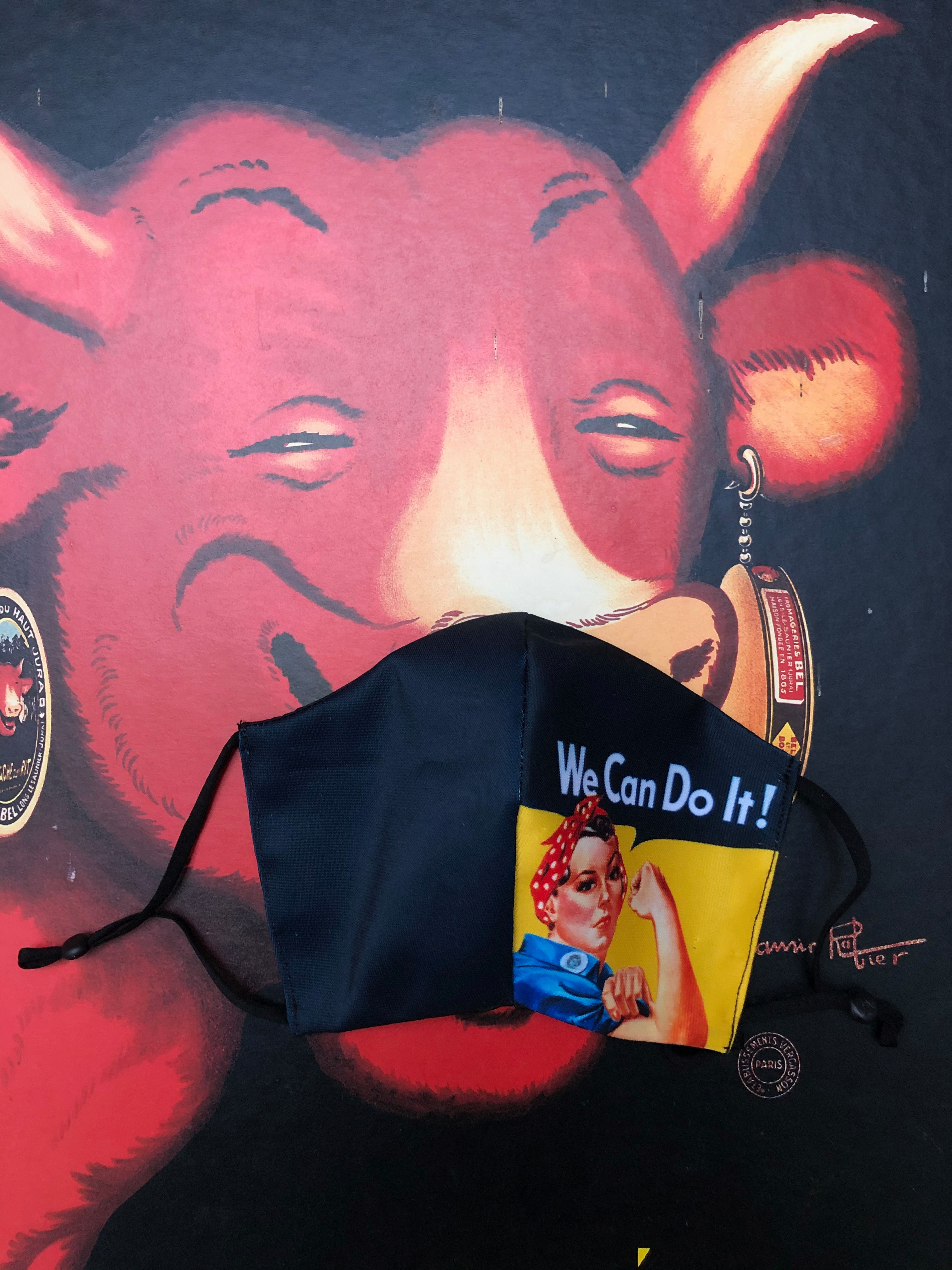 Masque tissu imprimé "We can do it !"