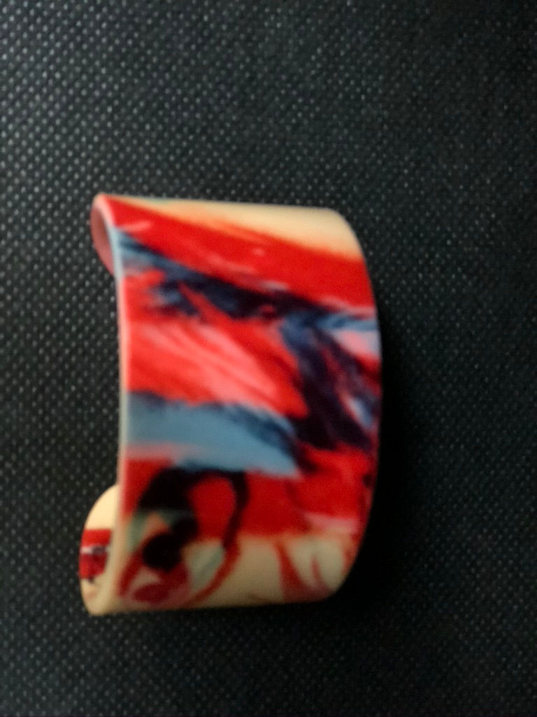 Miniature : bracelet manchette "Blondie"/Debbie Harry 3D rose/rouge