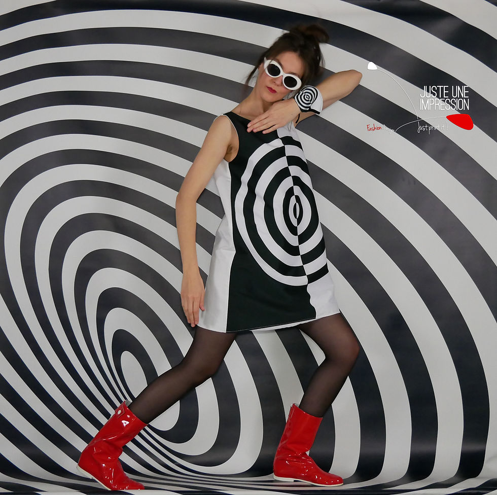 Thumbnail: robe Op Art cible Target Black/White