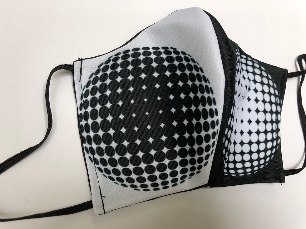 Thumbnail: Masque tissu design graphique /geometric Art/ OpArt inspiration VasarelY v2
