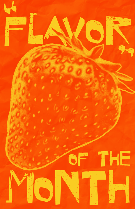 Bright, eccentric typography, typographic, orange poster