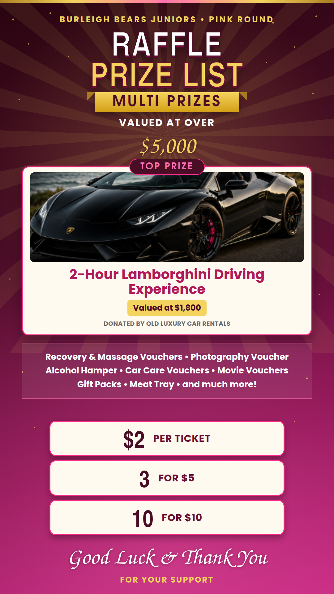 PINK ROUND RAFFLE