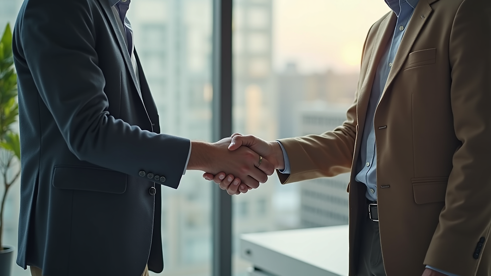 Close-up view of a founder handing over tasks to a team member in an office setting