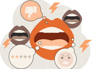 Any faces and one stars represent a negative review online