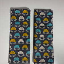 Essex Linen Tea Towel in Gray Floral