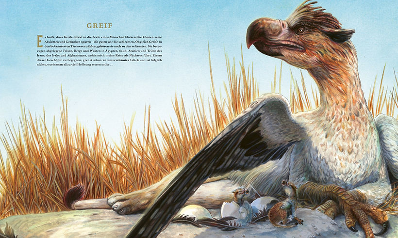 Illustration Greif im hohen Gras